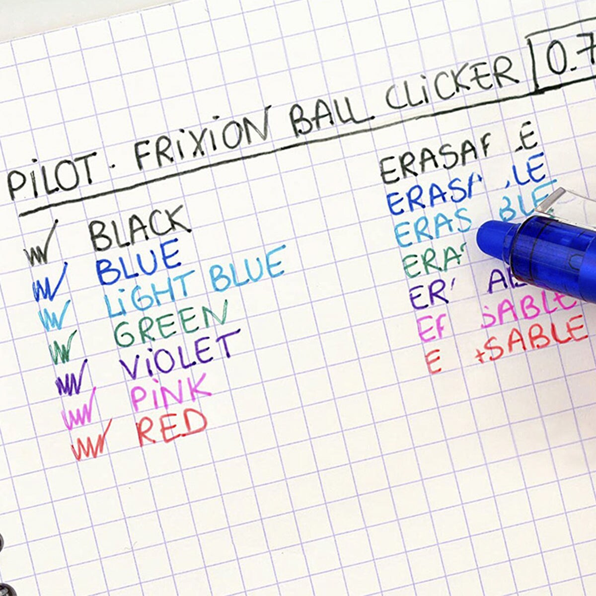 Bolígrafo negro borrable Frixion ball Clicker 0.7 - Pilot