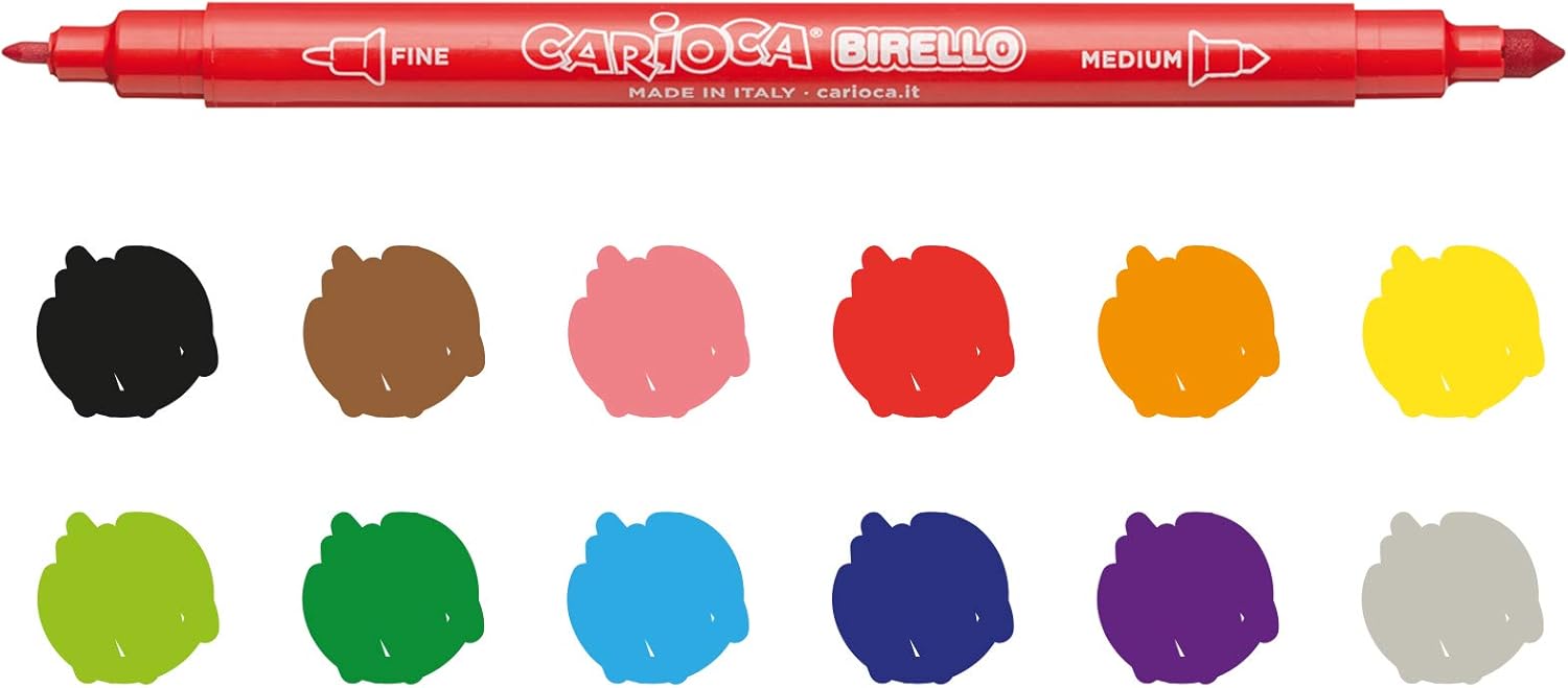 Rotuladores Carioca Birello 12 Colores 2 Puntas