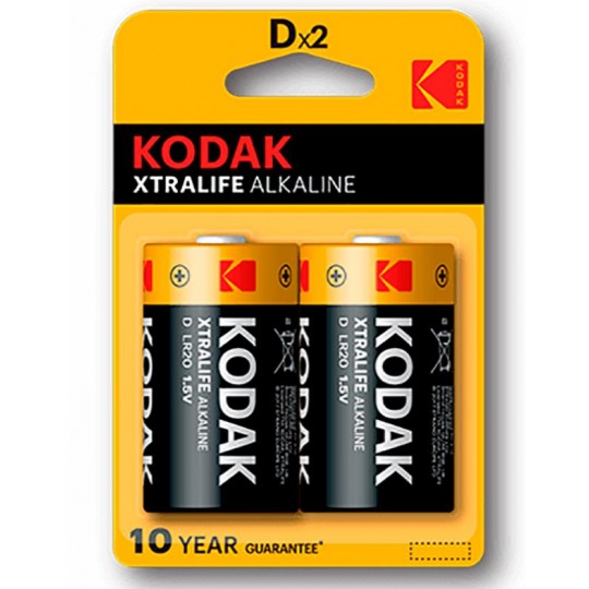 Pila Alcalina D Kodak Xtralife LR20 1.5V Blister 2uds
